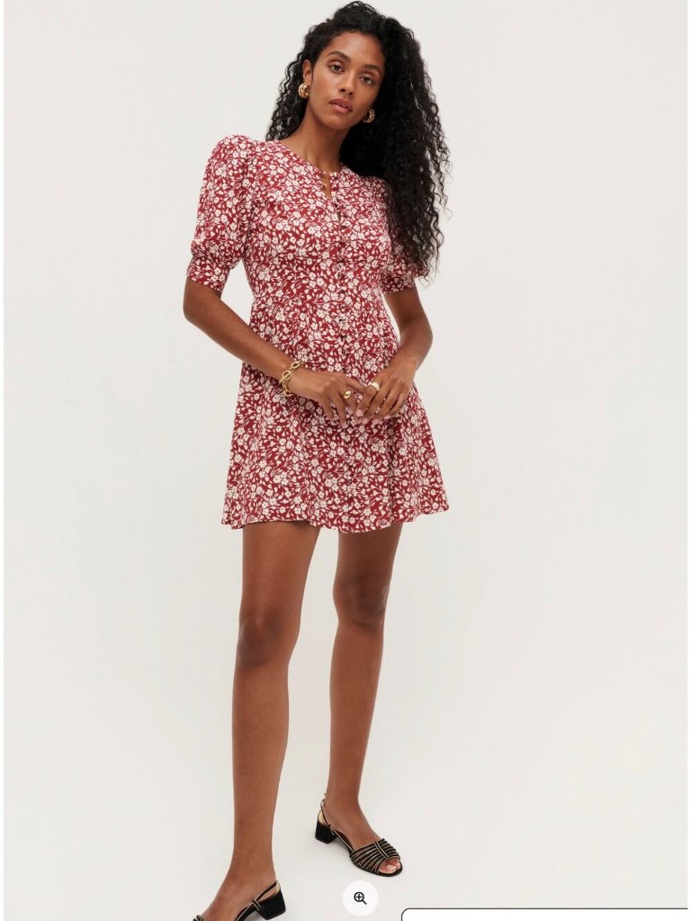 NWT Reformation Laylin mini dress red pink FLOWER GIRL SZ4 bust 32in